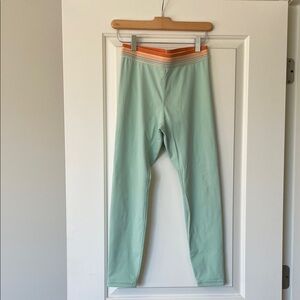 Popflex Mint Green Leggings with Striped Waistband